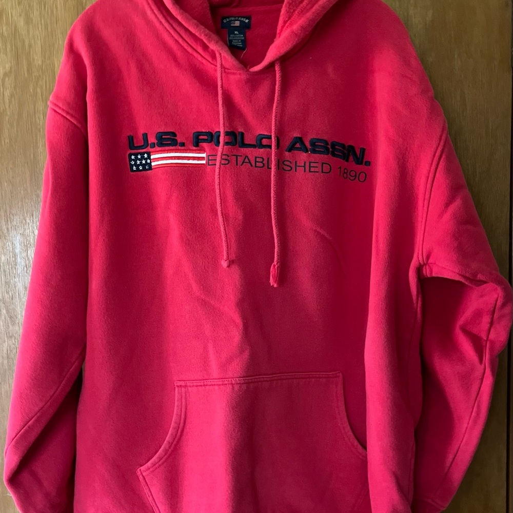 U.S. Polo Assn. Men's Vibrant Red Hoodie